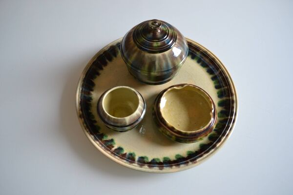 Sauveur Lunetta à Vallauris Céramique vintage 1950 Service de fumeur