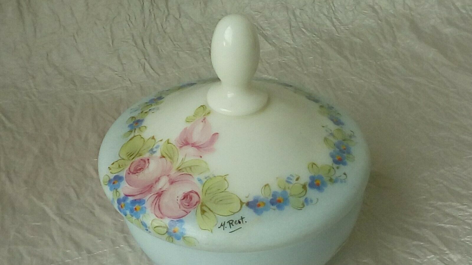 BONBONNIERE VERITABLE OPALINE DECOVERRE PARIS SIGNEE