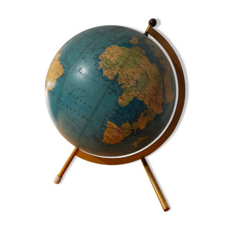 Vintage globe maps taride brass support 60s