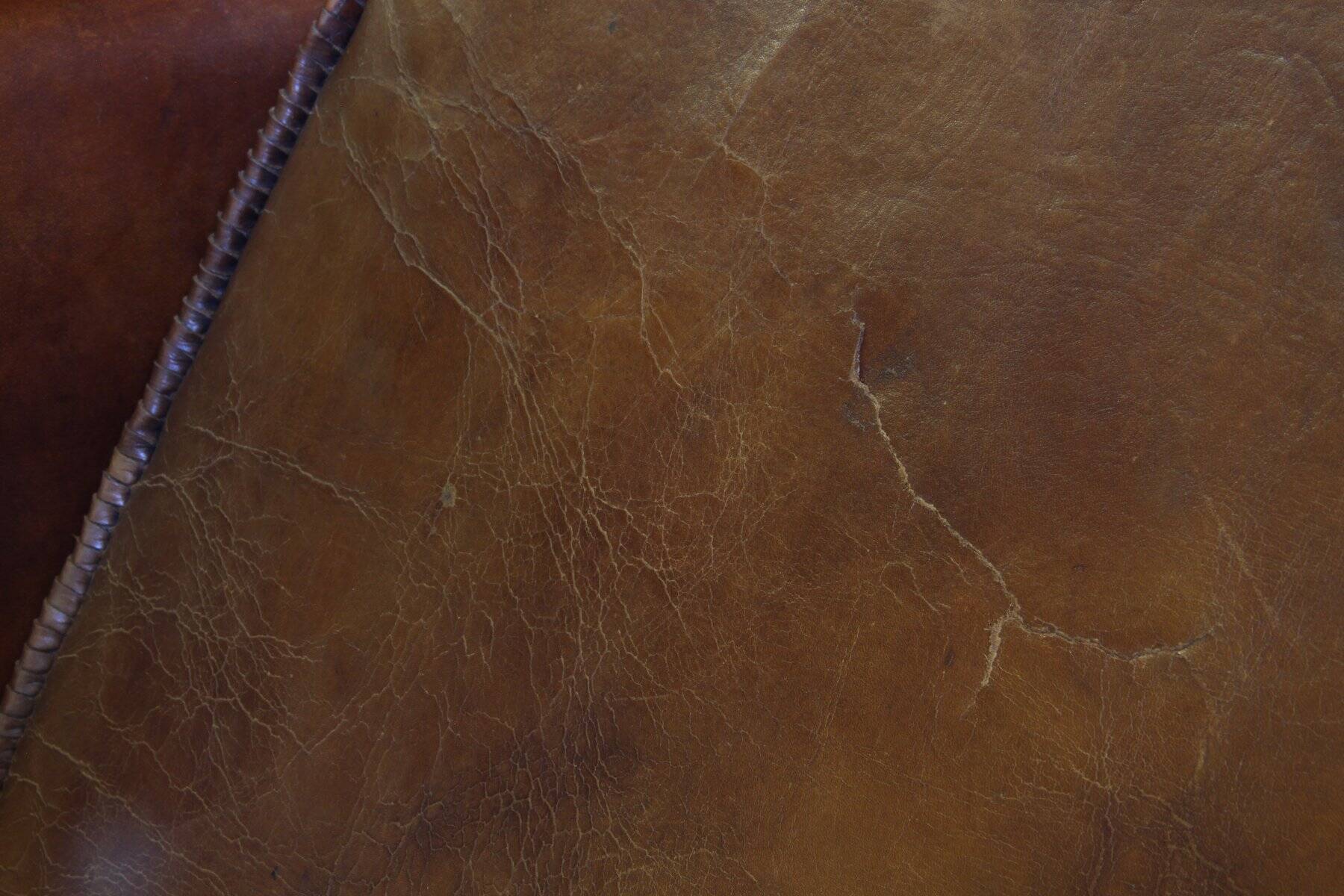 Set of vintage club chairs in leather, 1920s