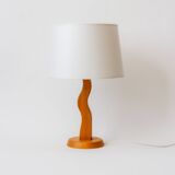 Pied de lampe de forme organique en pin, Années 80