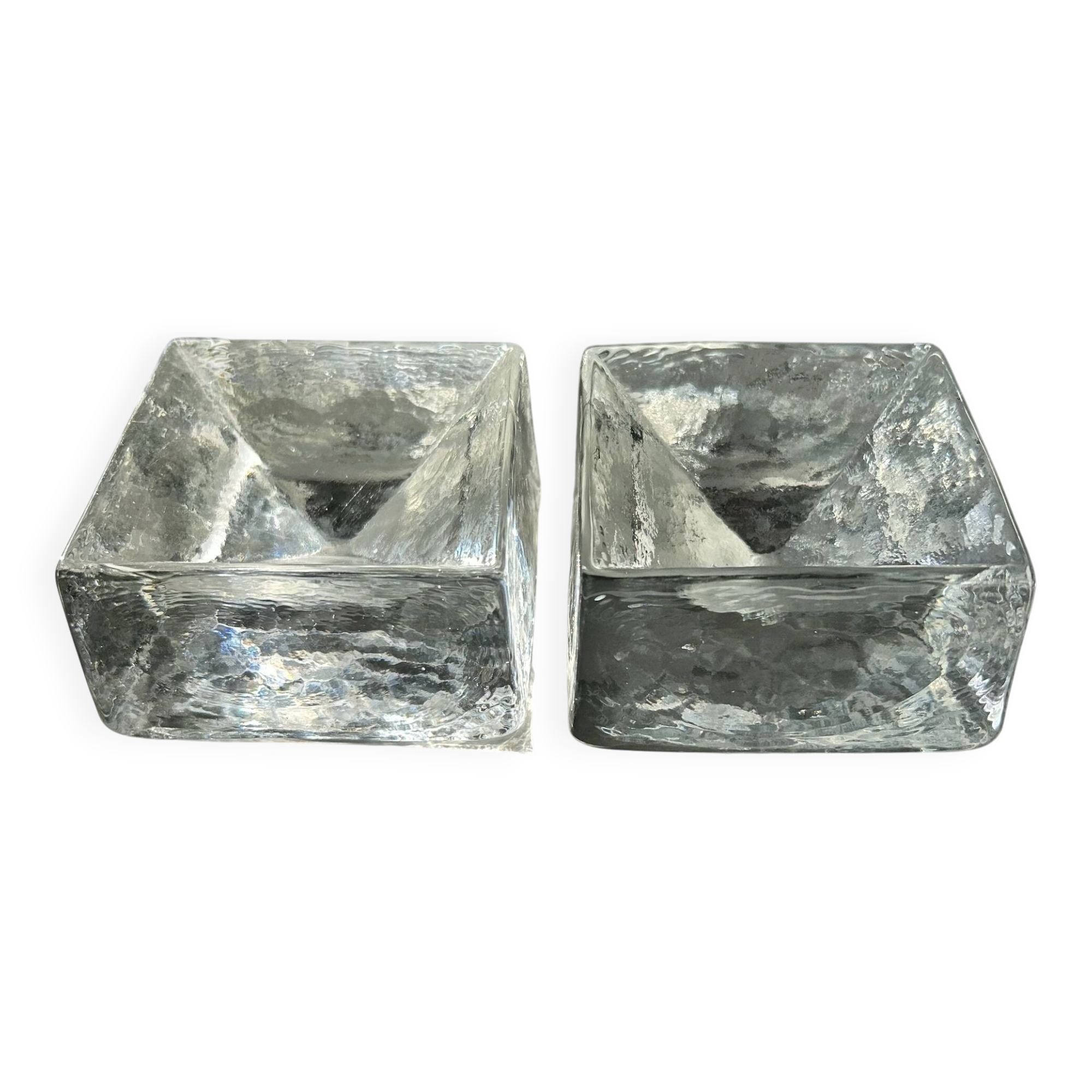 Paire de vide poches pavés de verre
