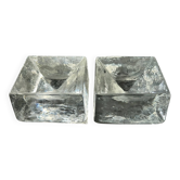Pair of glass block pocket trays