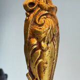 Chic bronze lamp with vintage gold patina
