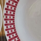 6 old plates mismatched geometric patterns Moulin des Loups, St Amand