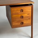 Bureau en teck design danois autoportant Gasvig Møbler vintage milieu du siècle