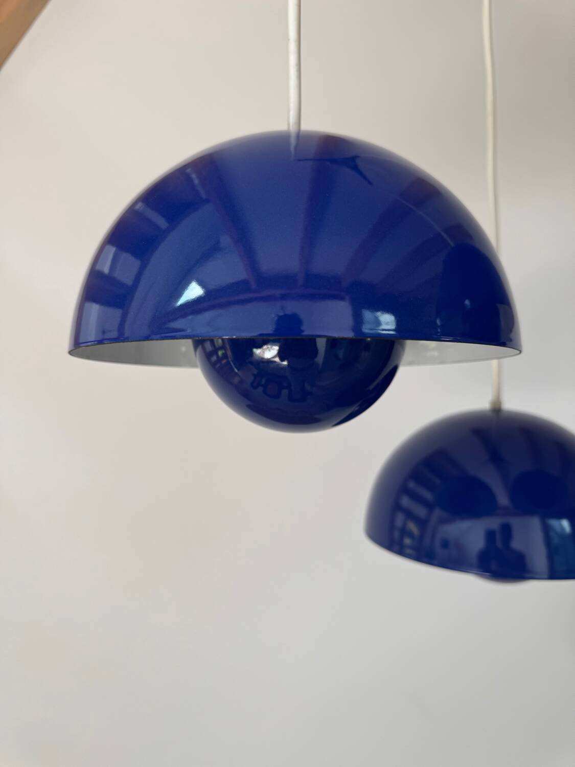 5 Blue Flower Pots by Verner Panton produced by Louis Poulsen