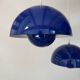 5 Blue Flower Pots by Verner Panton produced by Louis Poulsen