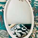 Vintage white ceramic mirror