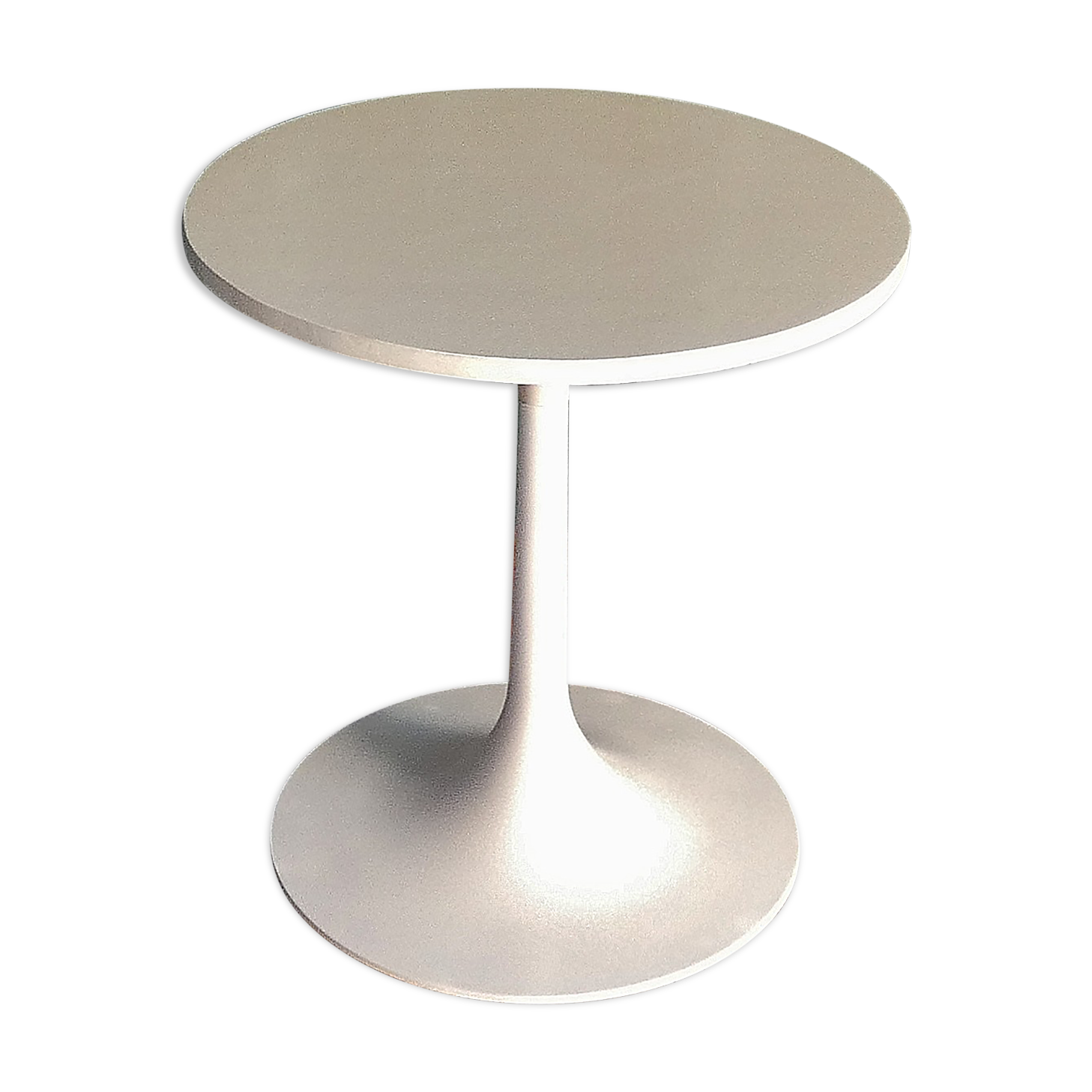 Side table tulip foot metal top melaminated 1960