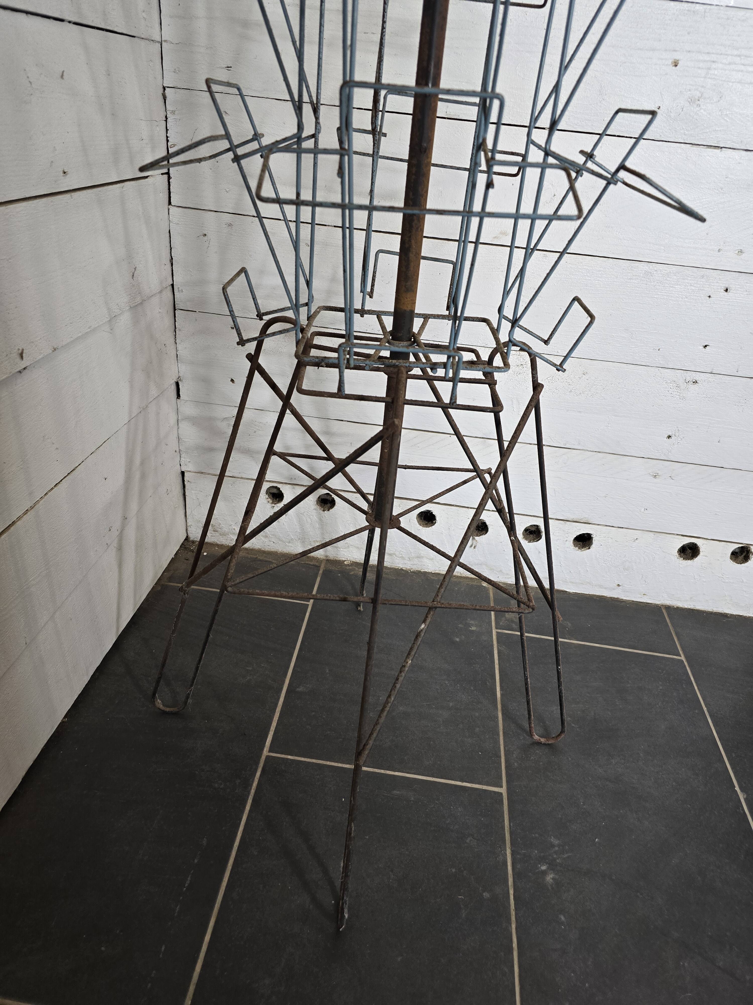 Wrought iron card holder on a stand