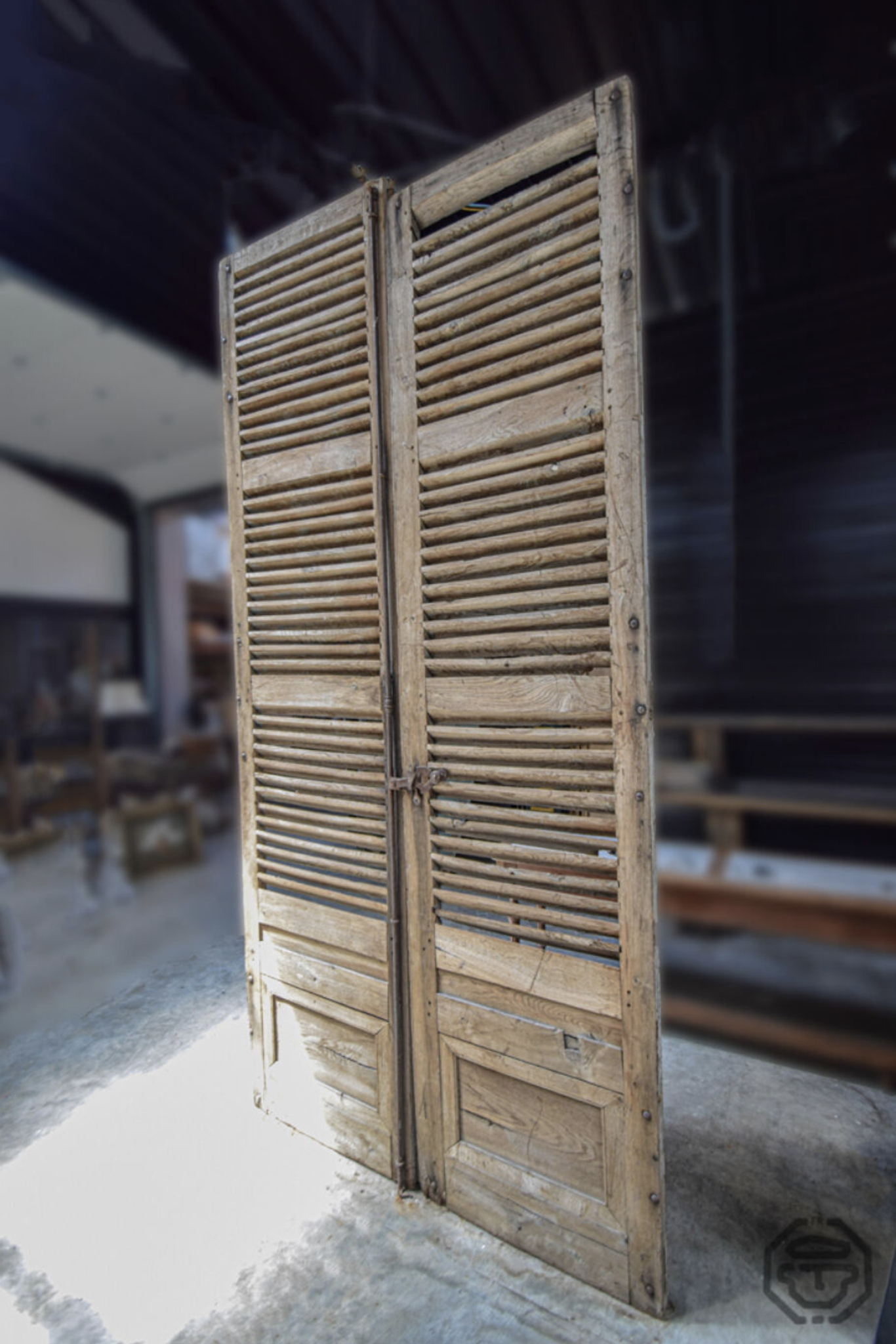 Old pair of wooden shutters, 19th century château