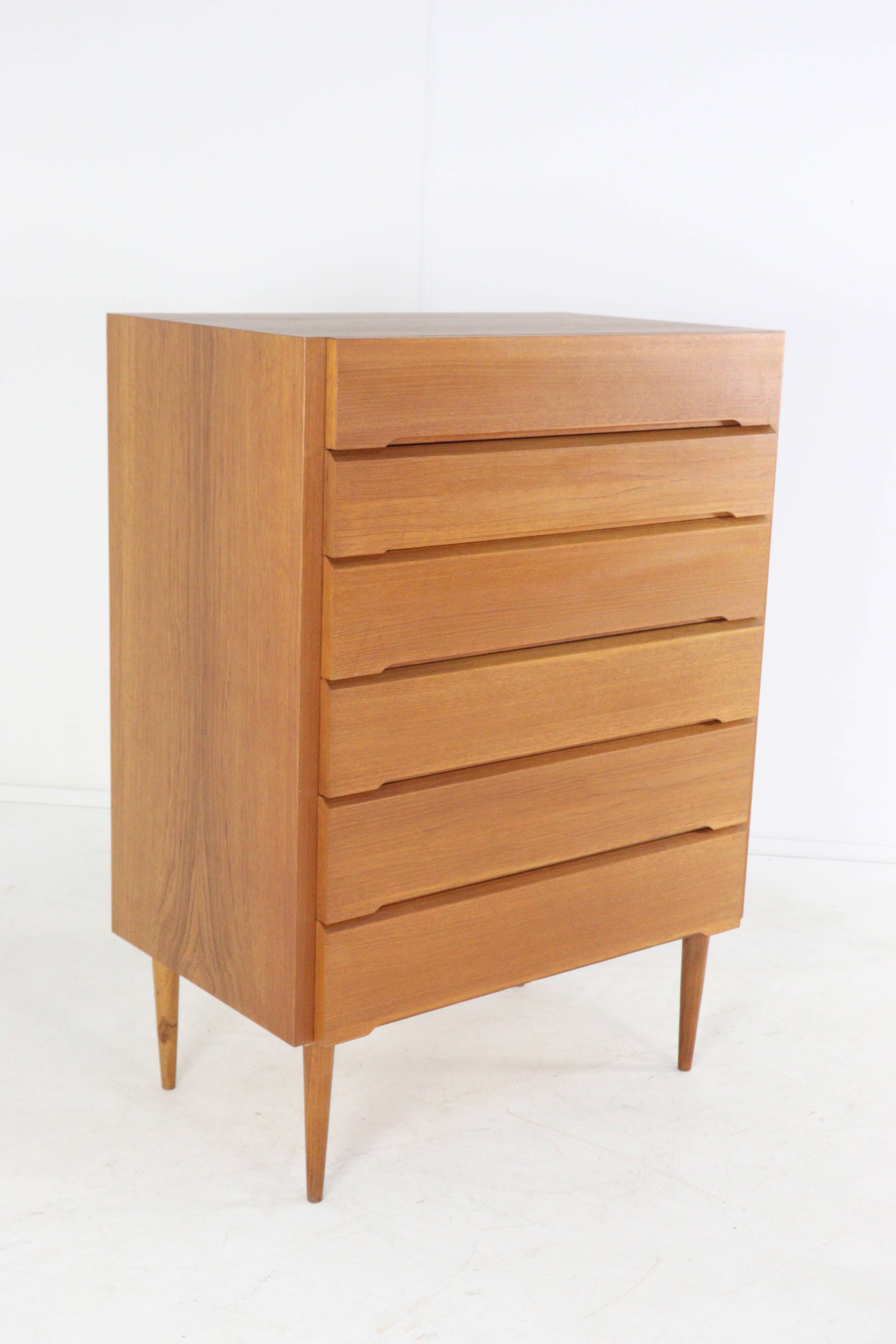 Large tall XL Danish chest of drawers - mid century modern in teak