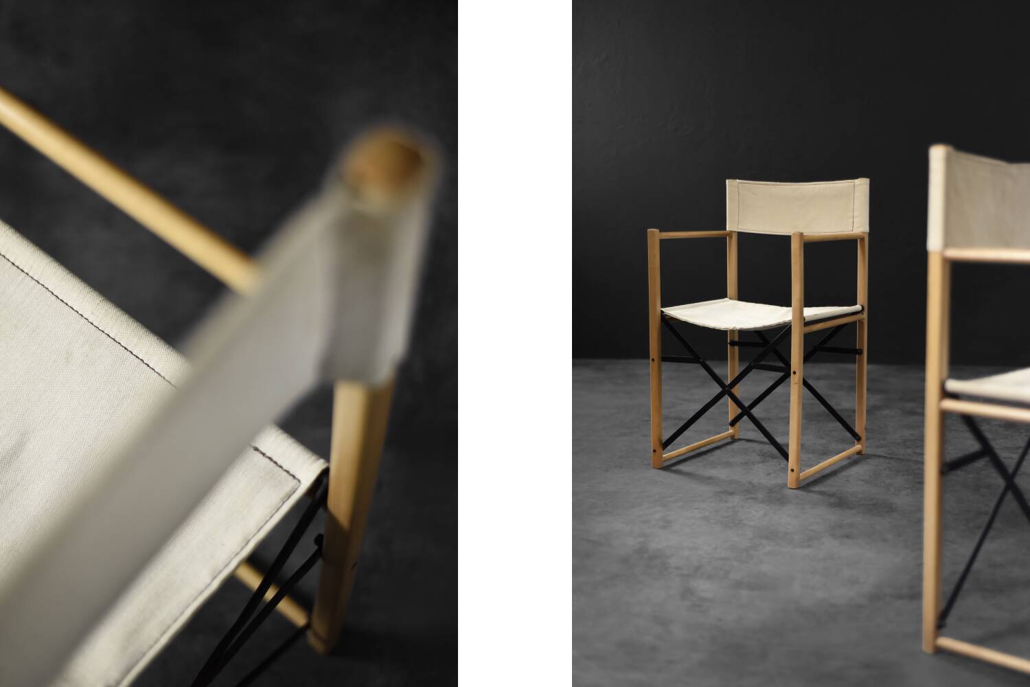 Vintage Mid-Century Scandinavian Modern Beech Safari Director's Chairs