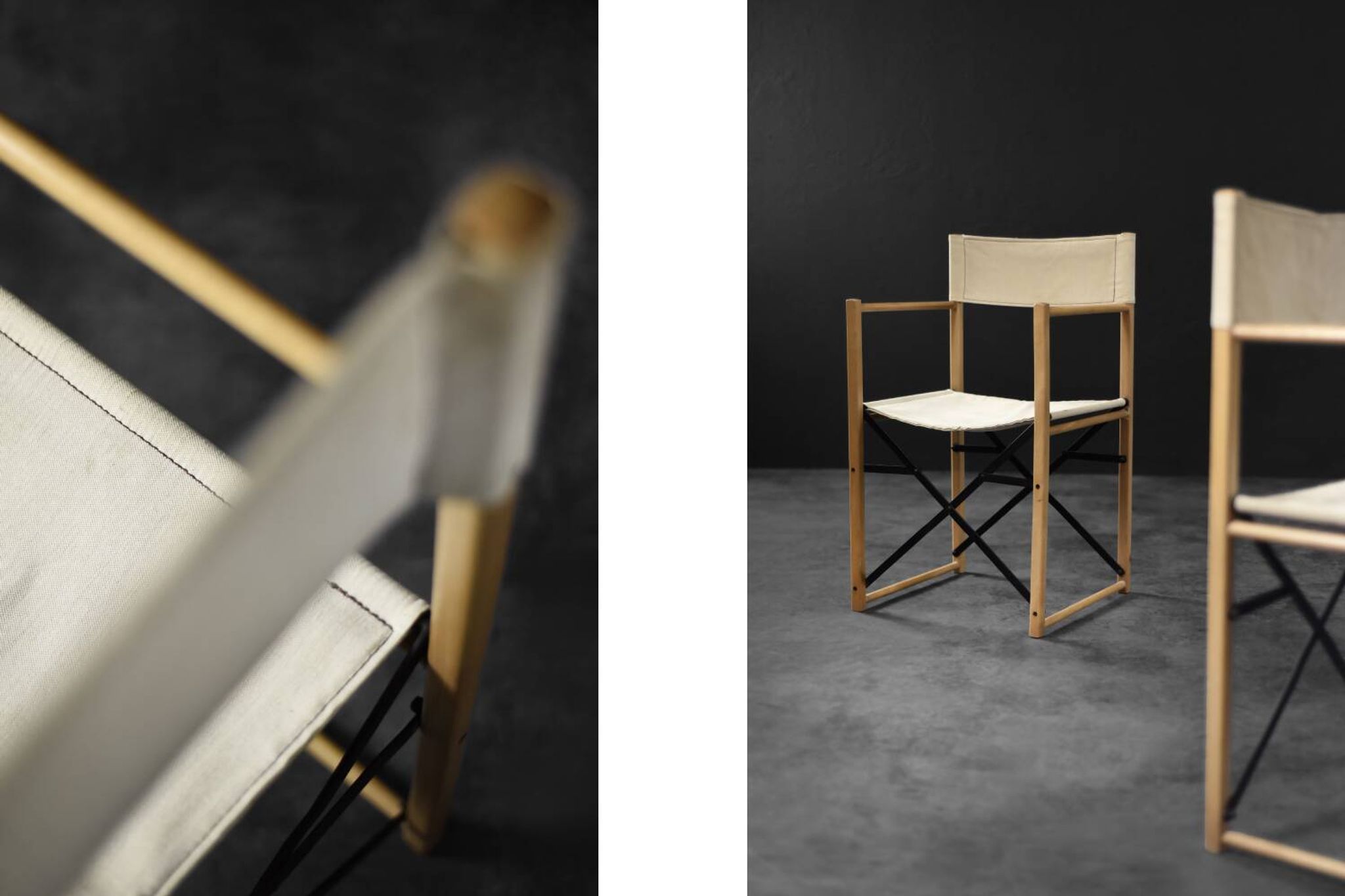 Vintage Mid-Century Scandinavian Modern Beech Safari Director's Chairs