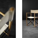 Vintage Mid-Century Scandinavian Modern Beech Safari Director's Chairs