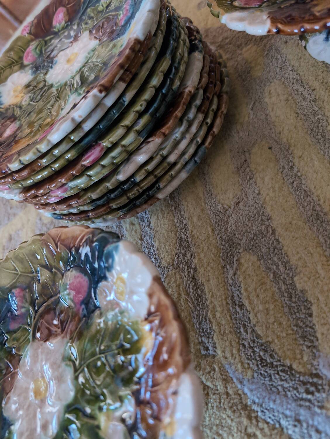 Antique slip dessert service