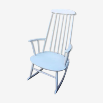 Rocking-chair vintage blanc