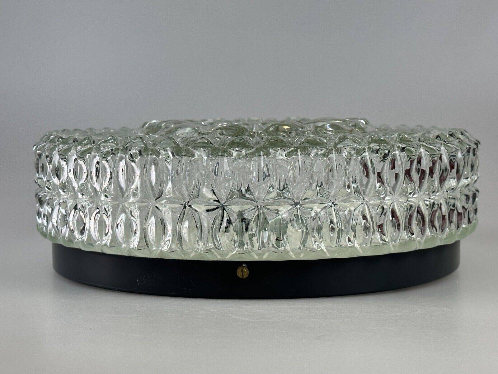 60s 70s ceiling lamp Hustadt Leuchten Germany Plafoniere glass & metal