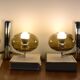 Paires d'appliques Sciolari double verre fumé chrome 70s