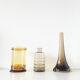 Set of vintage smoked glass vases