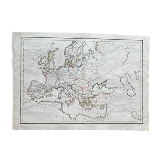 1821 - carte de l’europe du moyen-âge à la fin du xième siècle
