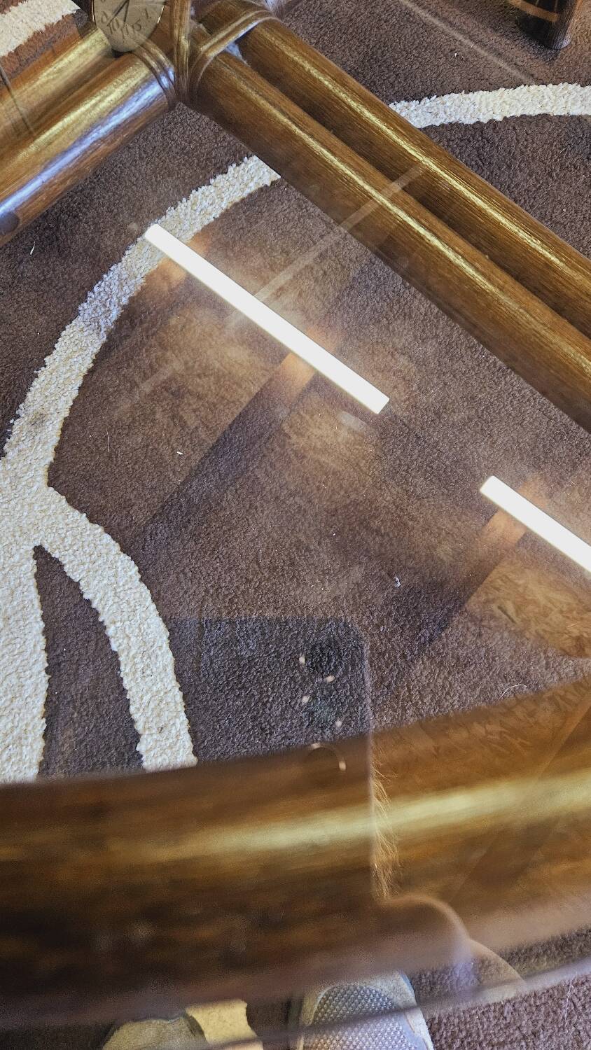 Bamboo and smoked glass coffee table 1970