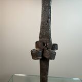 Large brutalist wrought iron lamp from the 60s