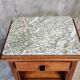 Antique Art Deco bedside table, oak entrance table with marble top