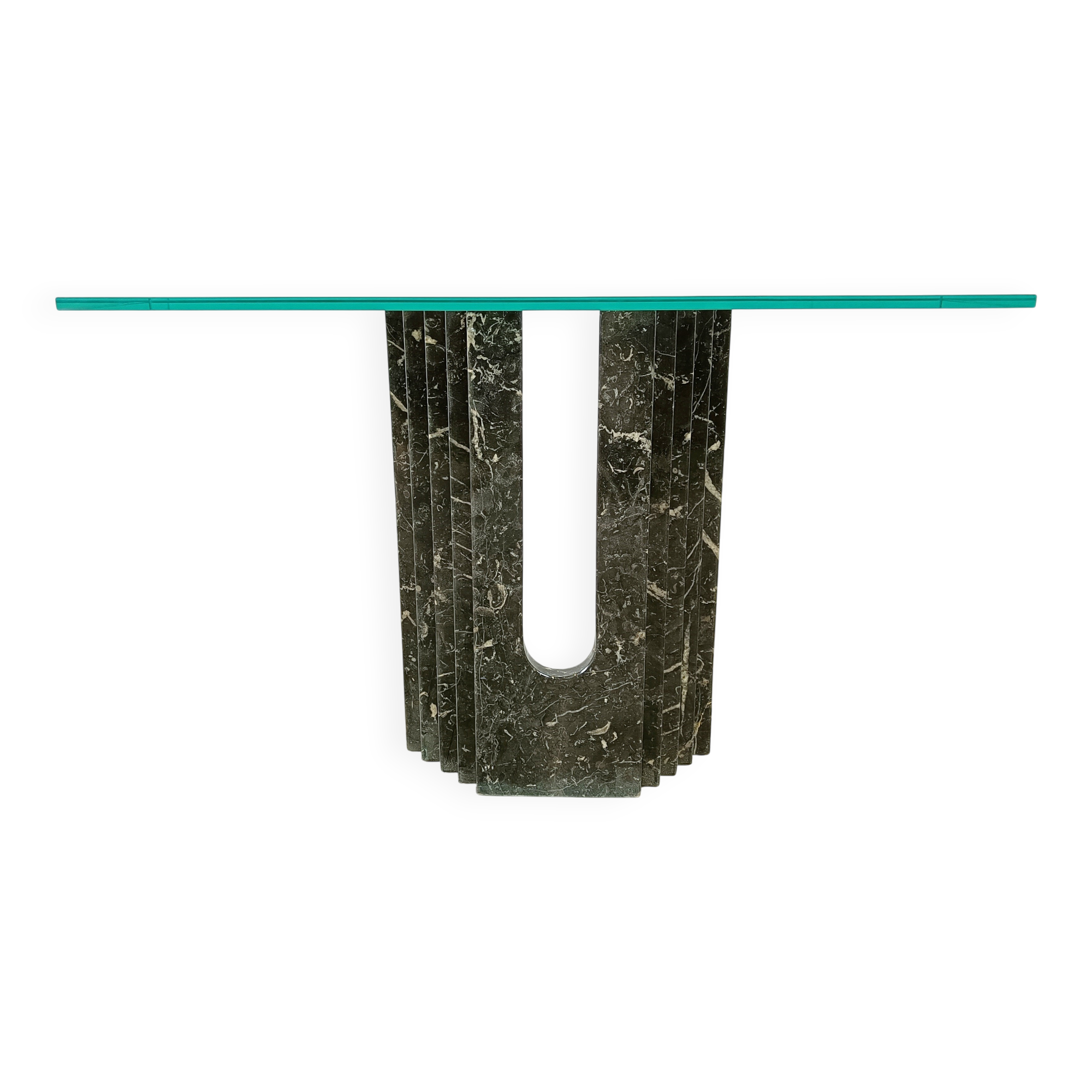Vintage black marble console table by Cattelan Italy, 1980s