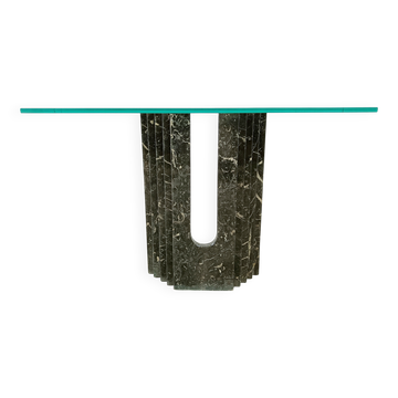 Vintage black marble console table by Cattelan Italy, 1980s