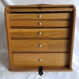Craft furniture (curtain closure), portable (handle), oak-coloured wood