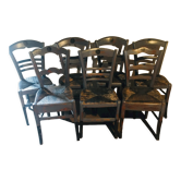 Lot de 7 chaises bistrot moustache