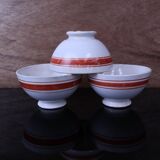 3 small antique earthenware bowls