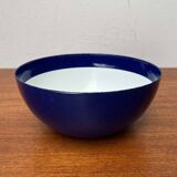 Modern blue enamel bowl from the mid-century by Kaj Franck for Finel, Finland, 1960s.
