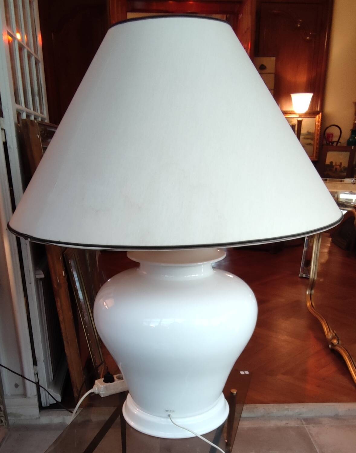 Very large designer ceramic lamp François Chatain