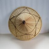 Asian rattan and plant fiber hat - vintage