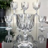 Verres vintage en cristal taillé - verres à eau ou vin - service - verres à pied