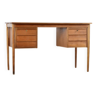 Bureau danois en teck du milieu du siècle par Gunnar Nielsen pour Tibergaard. Vintage / Modifié