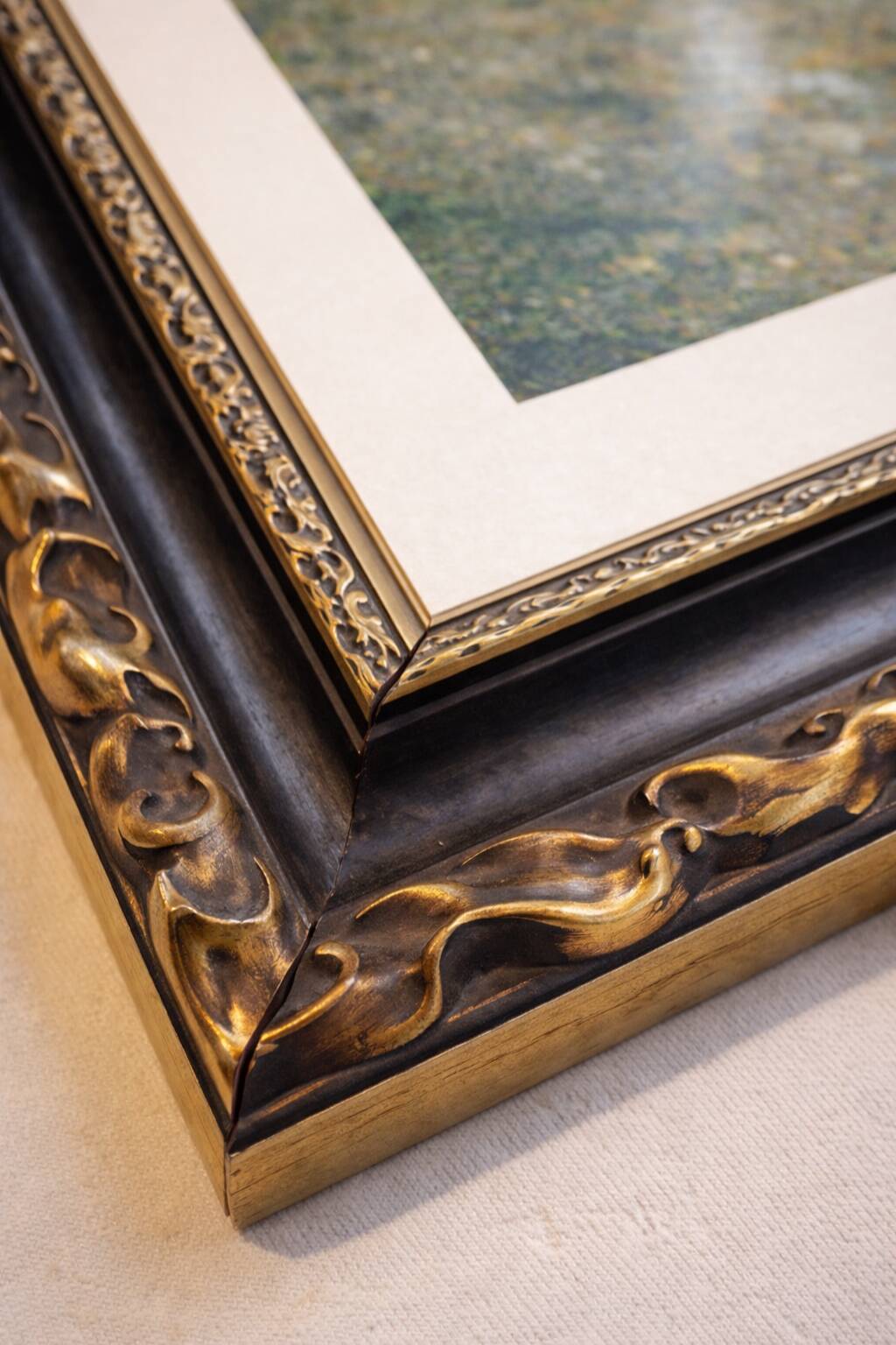 Tableau encadré reproduction Monet "Le Jardin à Vétheuil" 85x73 cm