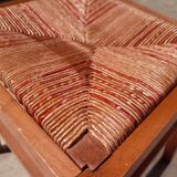 Lot of 4 chairs straw and wood