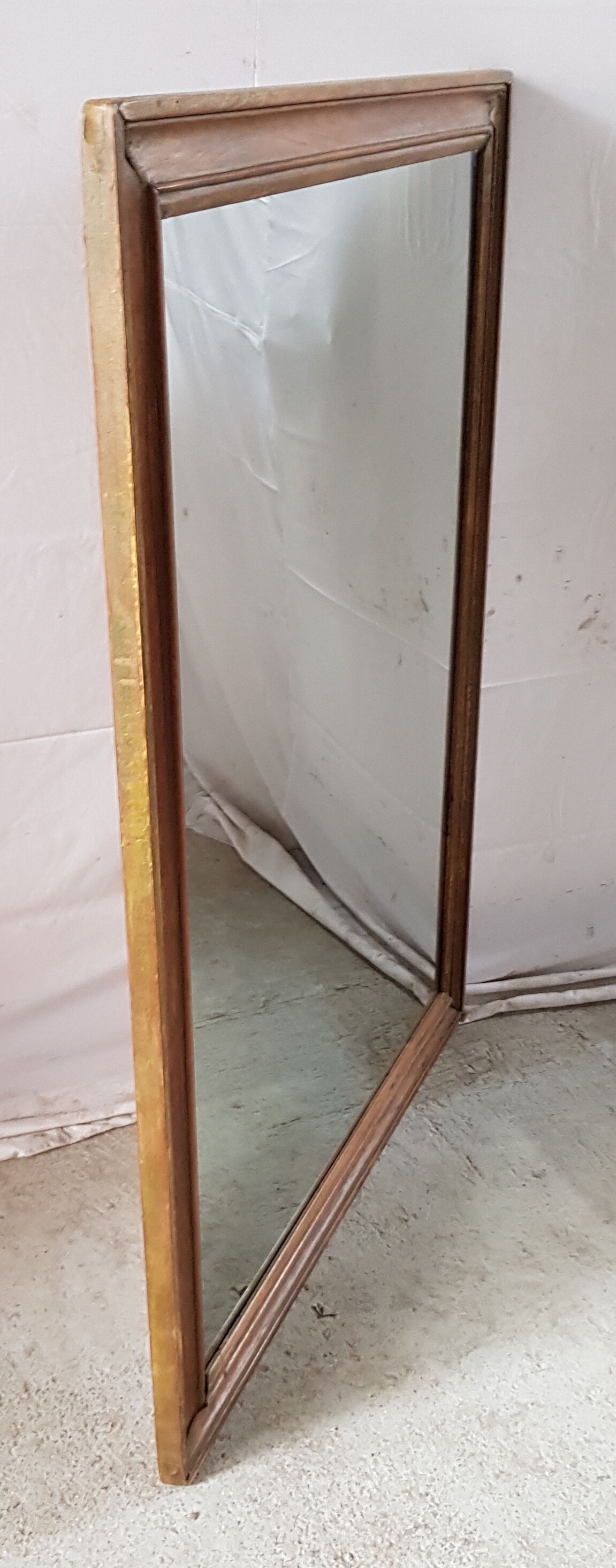 Old large mirror made of teak with frame