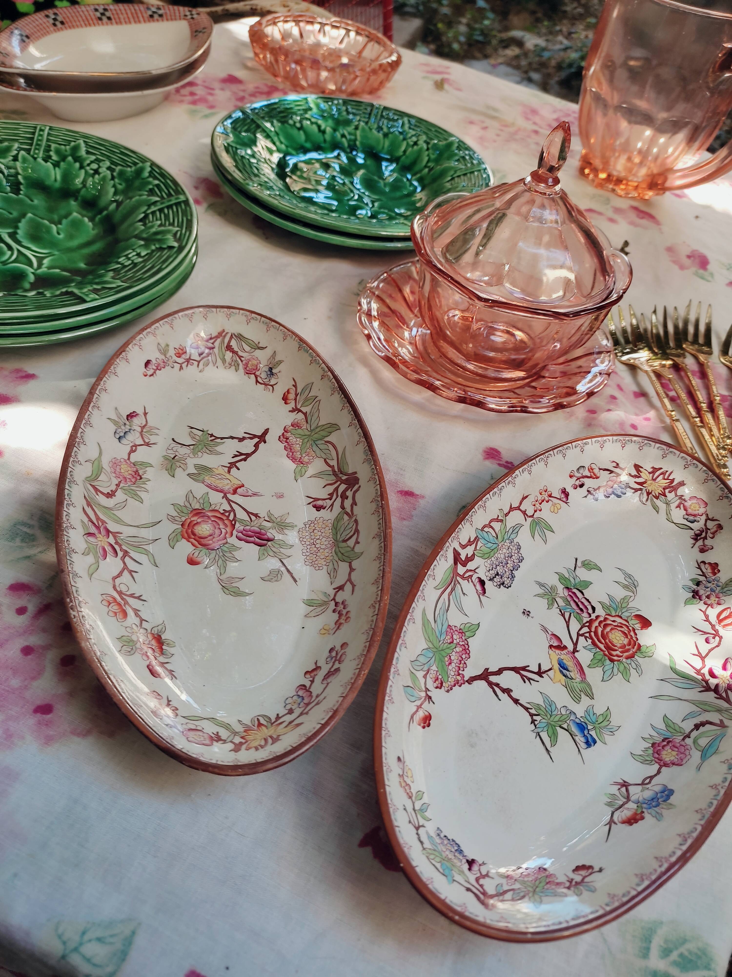 2 earthenware raviers by Sarreguemines