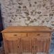 Buffet rustique français années 1920 – Buffet en pin ancien – Îlot de cuisine – Meuble de rangement 3 portes