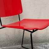 2 red and black stacking dining chairs Bononia