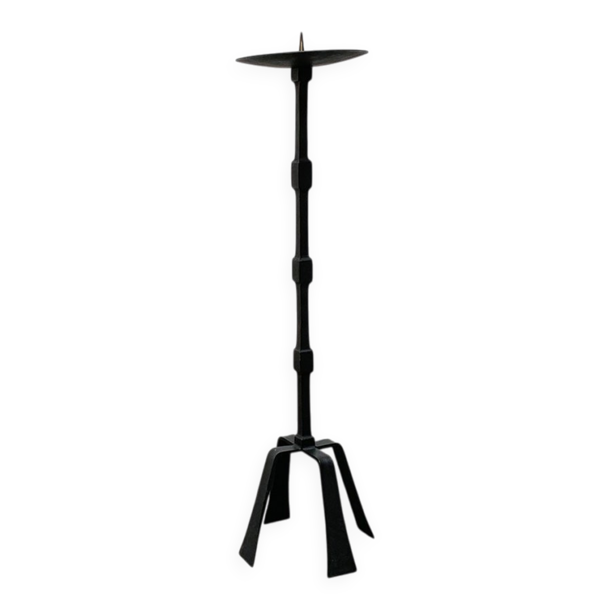 Vintage brutalist candle holder in wrought iron