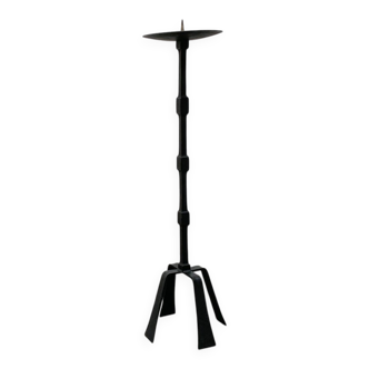 Vintage brutalist candle holder in wrought iron