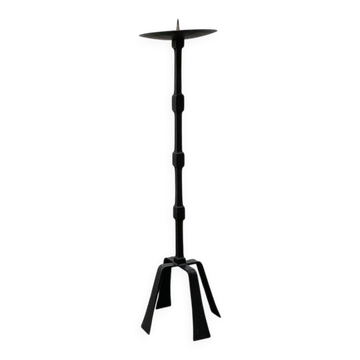 Vintage brutalist candle holder in wrought iron