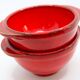 Set of 2 ear bowls in bright red enamelled earth