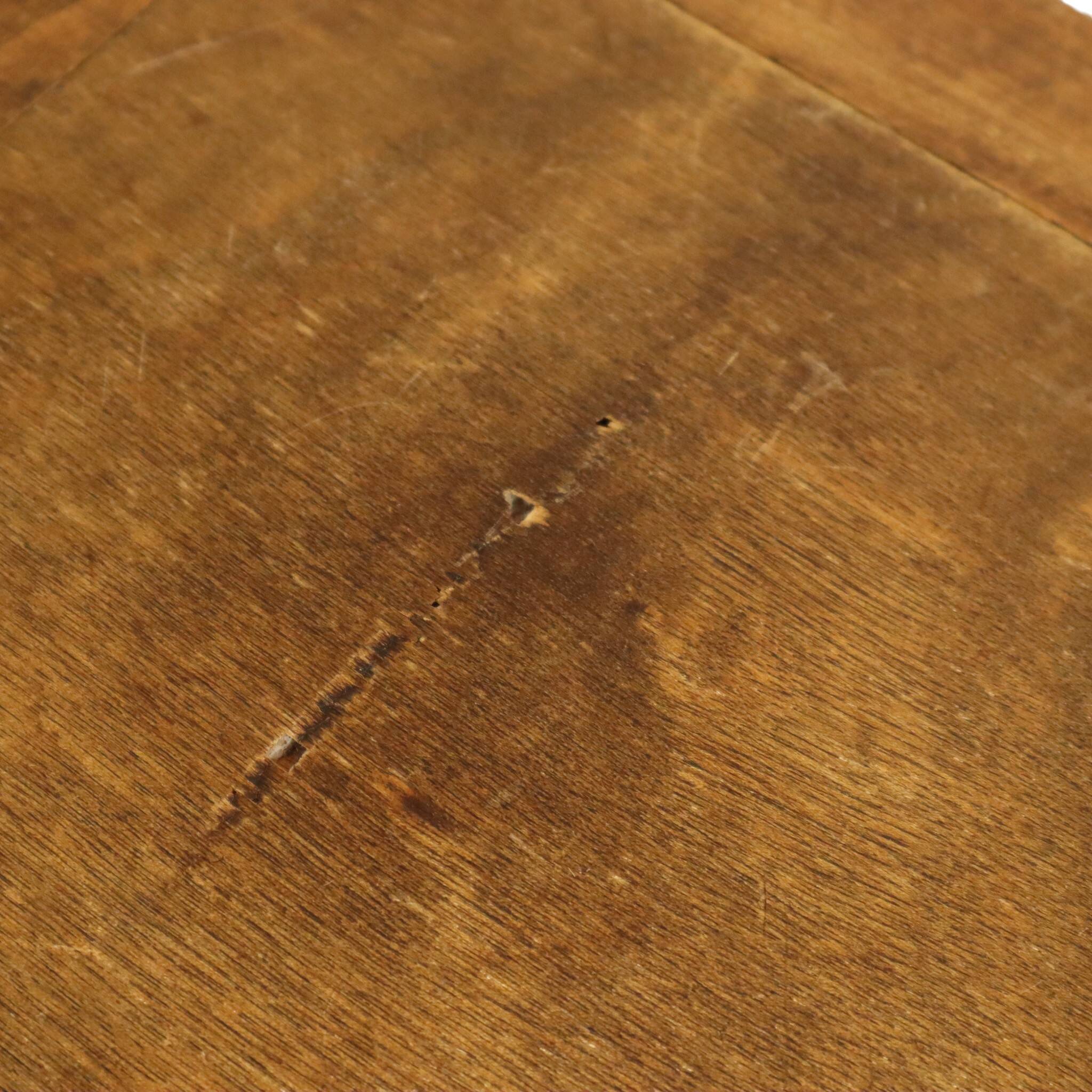 Characterful Solid Wood Vintage Stool Sculpted